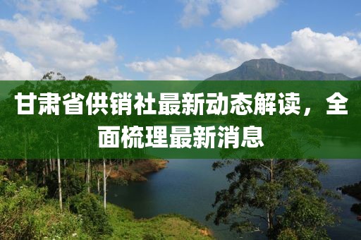 甘肃省供销社最新动态解读，全面梳理最新消息