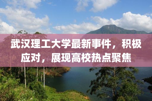 武汉理工大学最新事件，积极应对，展现高校热点聚焦