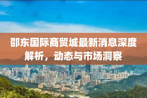 邵东国际商贸城最新消息深度解析，动态与市场洞察