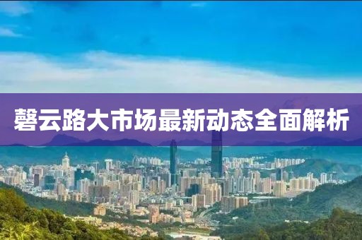 磬云路大市场最新动态全面解析
