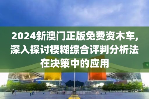 2024新澳门正版免费资木车,深入探讨模糊综合评判分析法在决策中的应用