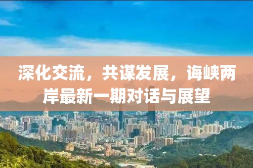 深化交流，共谋发展，诲峡两岸最新一期对话与展望