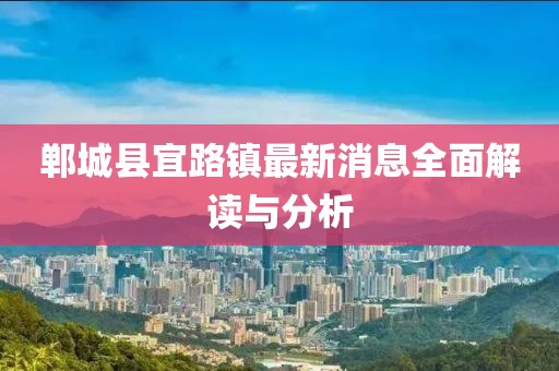 郸城县宜路镇最新消息全面解读与分析