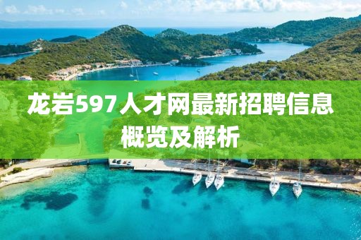 龙岩597人才网最新招聘信息概览及解析