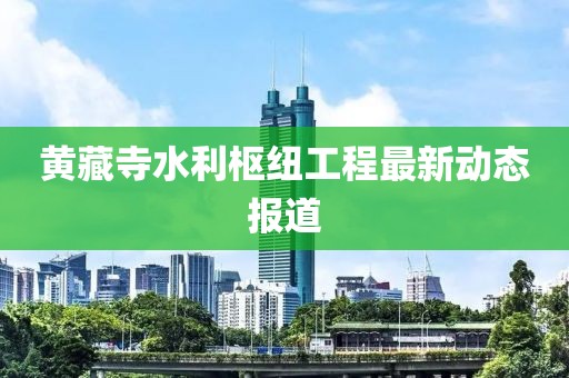 黄藏寺水利枢纽工程最新动态报道