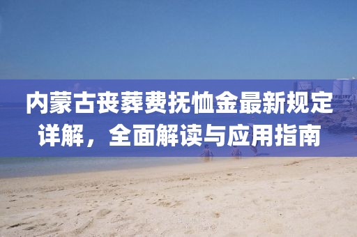 内蒙古丧葬费抚恤金最新规定详解，全面解读与应用指南