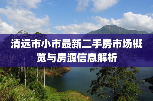 清远市小市最新二手房市场概览与房源信息解析