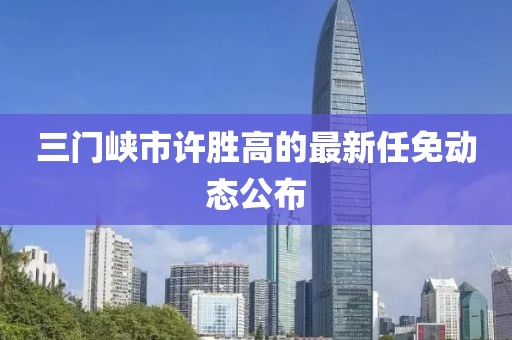 三门峡市许胜高的最新任免动态公布