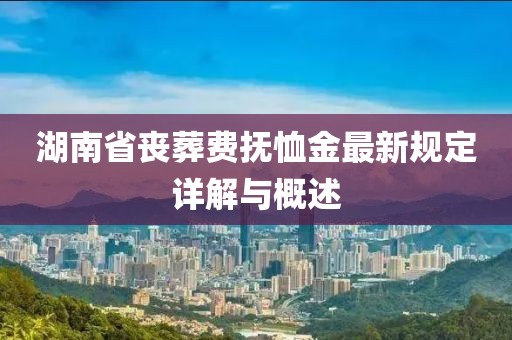 湖南省丧葬费抚恤金最新规定详解与概述