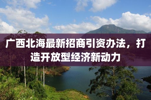 广西北海最新招商引资办法，打造开放型经济新动力