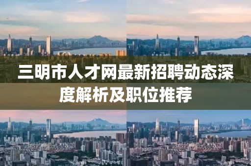 三明市人才网最新招聘动态深度解析及职位推荐