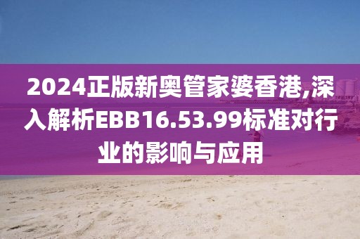 2024正版新奥管家婆香港,深入解析EBB16.53.99标准对行业的影响与应用