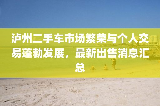 泸州二手车市场繁荣与个人交易蓬勃发展，最新出售消息汇总