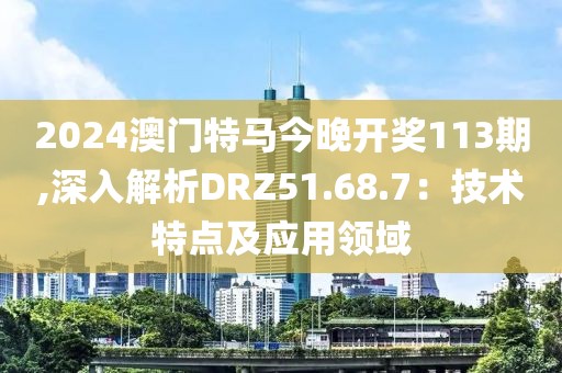 2024澳门特马今晚开奖113期,深入解析DRZ51.68.7：技术特点及应用领域