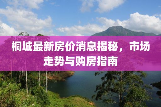 桐城最新房价消息揭秘，市场走势与购房指南