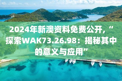 2024年新澳资料免费公开,“探索WAK73.26.98：揭秘其中的意义与应用”