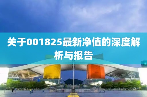 关于001825最新净值的深度解析与报告