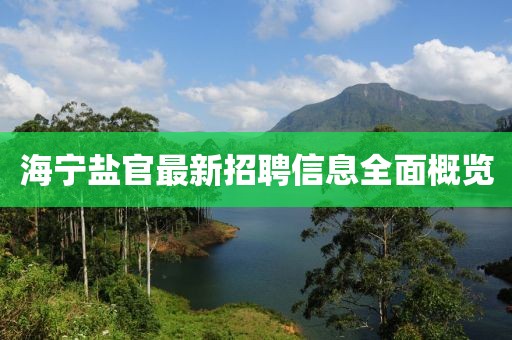海宁盐官最新招聘信息全面概览