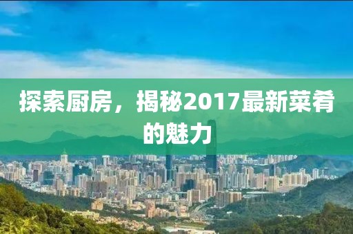 探索厨房，揭秘2017最新菜肴的魅力