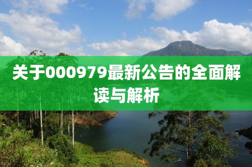 关于000979最新公告的全面解读与解析
