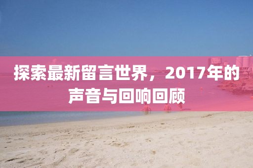 探索最新留言世界，2017年的声音与回响回顾