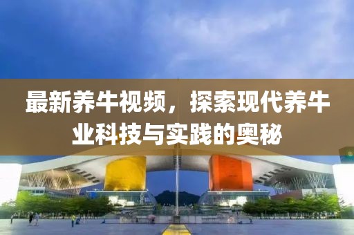 最新养牛视频，探索现代养牛业科技与实践的奥秘
