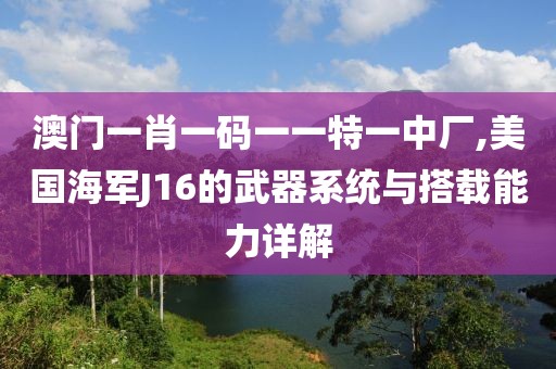 澳门一肖一码一一特一中厂,美国海军J16的武器系统与搭载能力详解