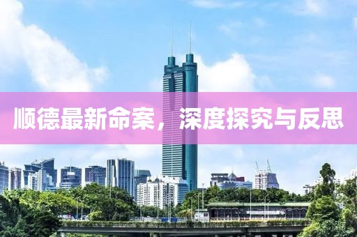 顺德最新命案，深度探究与反思