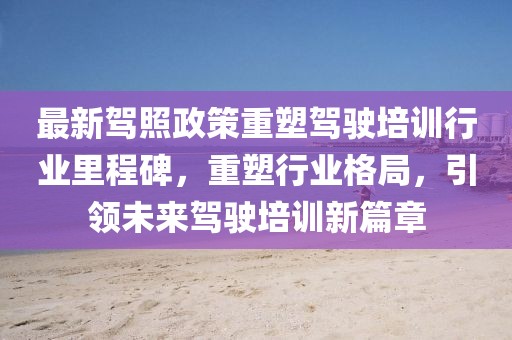 最新驾照政策重塑驾驶培训行业里程碑，重塑行业格局，引领未来驾驶培训新篇章