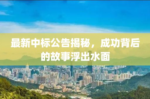 最新中标公告揭秘，成功背后的故事浮出水面