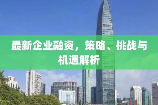 最新企业融资，策略、挑战与机遇解析
