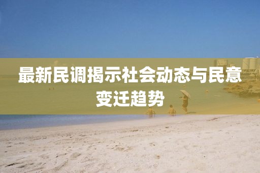 最新民调揭示社会动态与民意变迁趋势