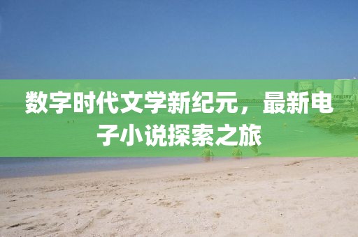 数字时代文学新纪元，最新电子小说探索之旅