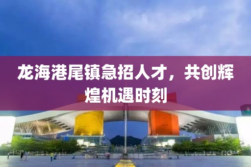 龙海港尾镇急招人才，共创辉煌机遇时刻