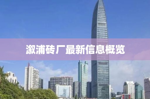 溆浦砖厂最新信息概览