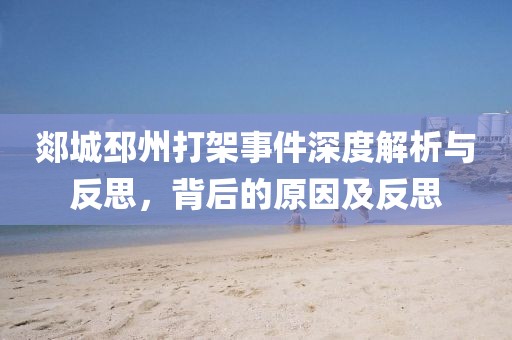 郯城邳州打架事件深度解析与反思，背后的原因及反思