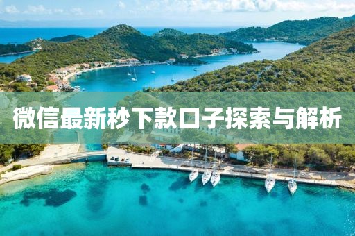 微信最新秒下款口子探索与解析