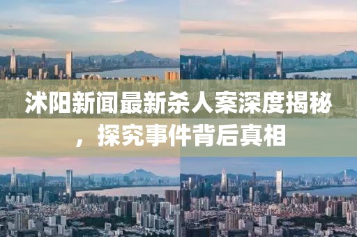 沭阳新闻最新杀人案深度揭秘，探究事件背后真相