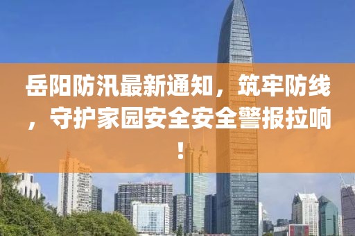 岳阳防汛最新通知，筑牢防线，守护家园安全安全警报拉响！
