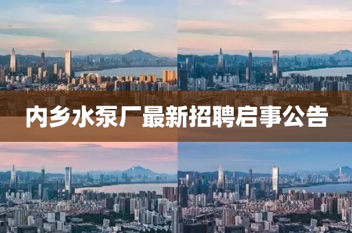 内乡水泵厂最新招聘启事公告