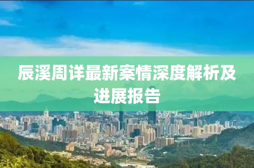 辰溪周详最新案情深度解析及进展报告
