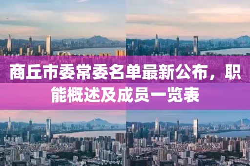 商丘市委常委名单最新公布，职能概述及成员一览表