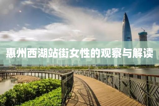 惠州西湖站街女性的观察与解读