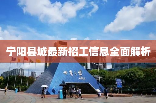 宁阳县城最新招工信息全面解析