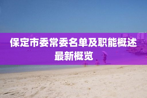 保定市委常委名单及职能概述最新概览