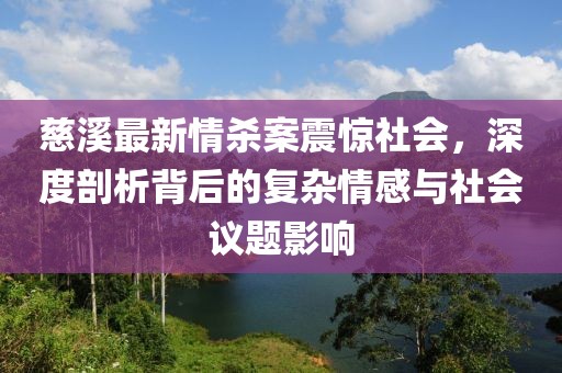 慈溪最新情杀案震惊社会，深度剖析背后的复杂情感与社会议题影响