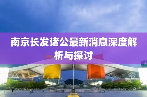 南京长发诸公最新消息深度解析与探讨