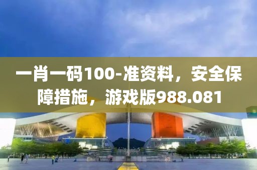 一肖一码100-准资料，安全保障措施，游戏版988.081