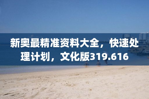 新奥最精准资料大全，快速处理计划，文化版319.616