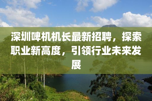 深圳啤机机长最新招聘，探索职业新高度，引领行业未来发展